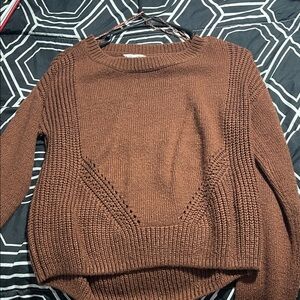 Aeropostale Women's Rich Brown Crew Neck Sweater